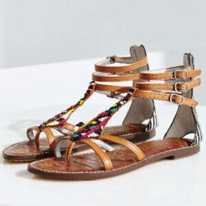 NWT - Sam Edelman Gladiator Sandal Giselle Calf Hair Toe Ring Flat Thong Sz.9.5